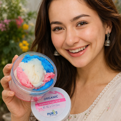 Pink Organic Whitening & Exfoliating Sugar Scrub 300gm